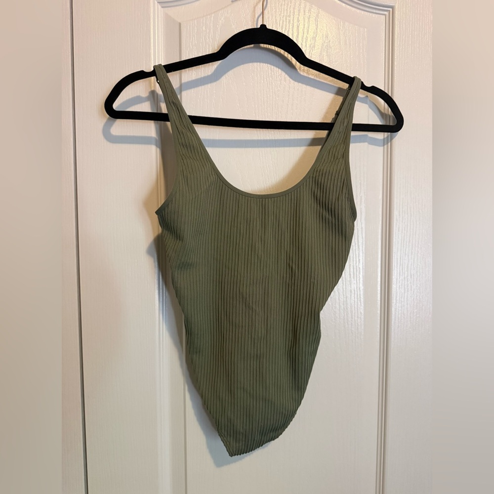 Aerie Sage Ribbed Bodysuit